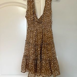 Brown Floral Dress
